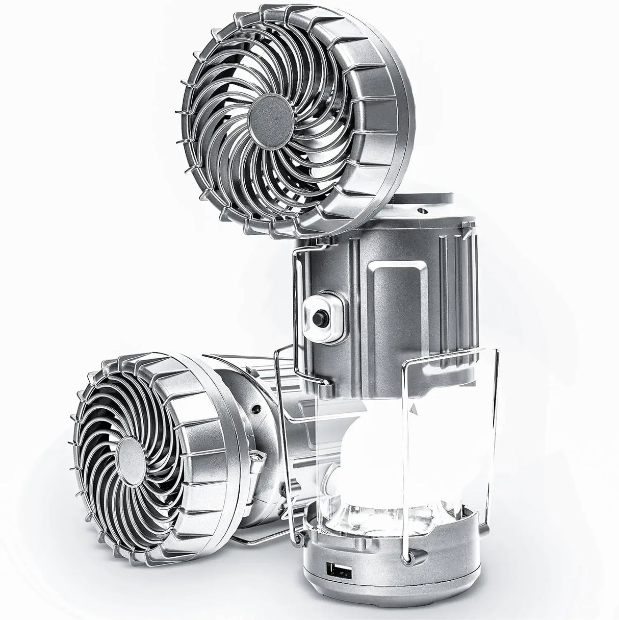 Tältlampa med solcell & fläkt