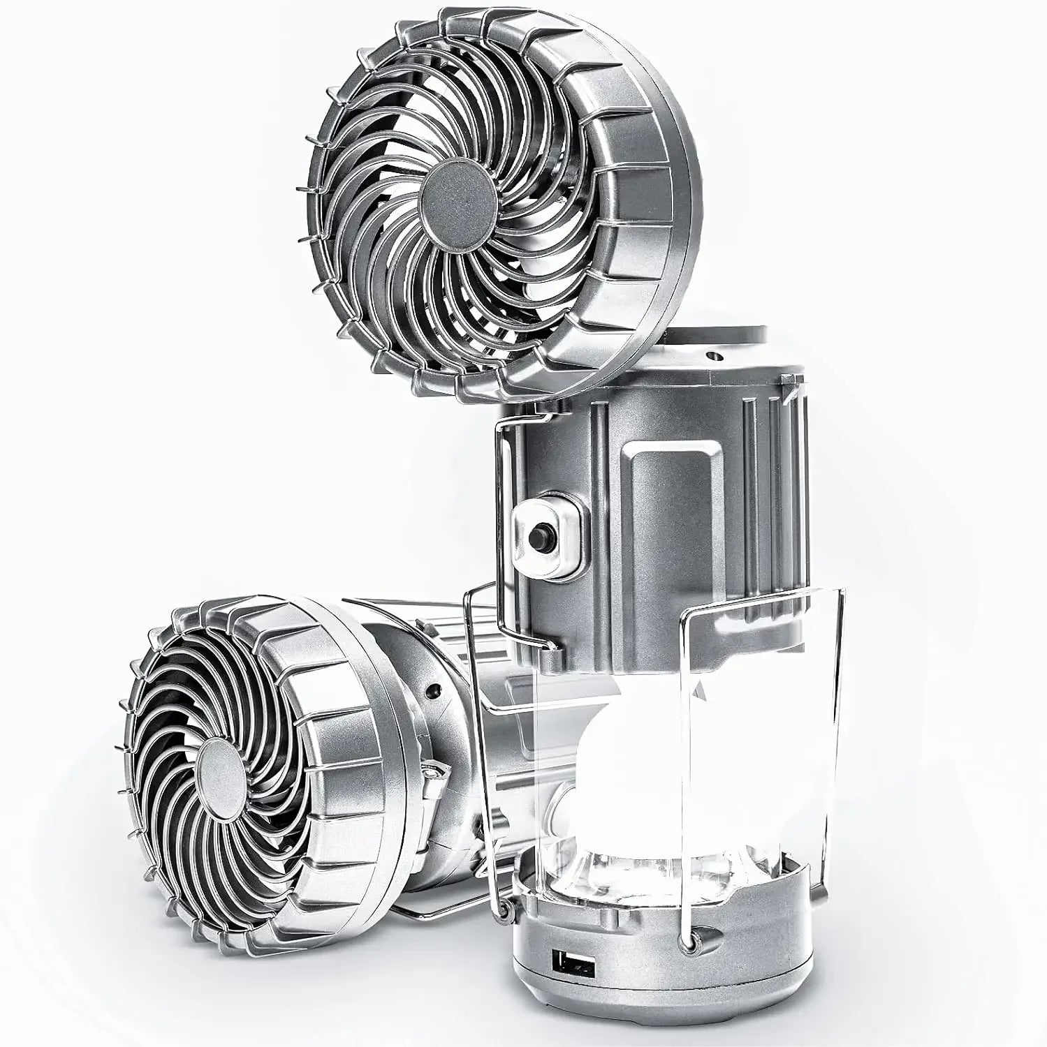 Tältlampa med solcell & fläkt