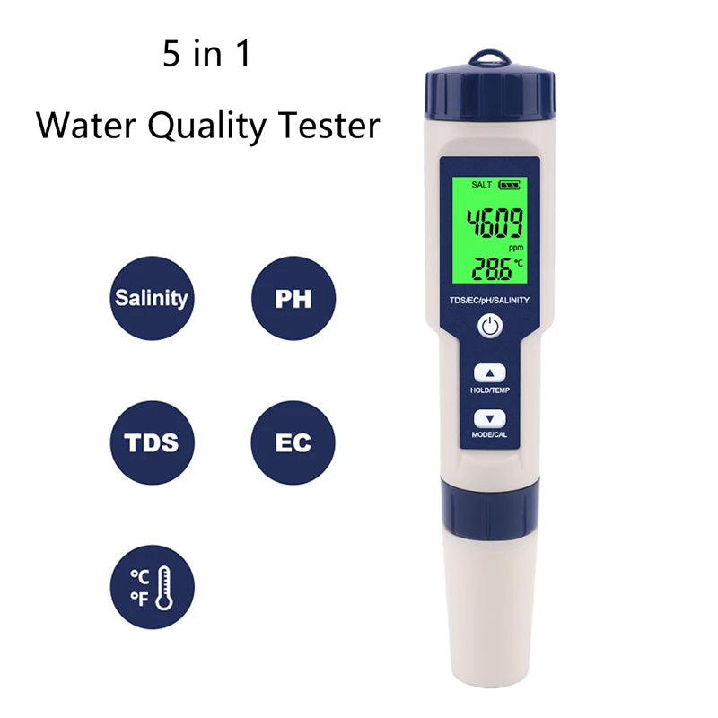 Vattentestare - pH, TDS. EC. salthalt & temperatur